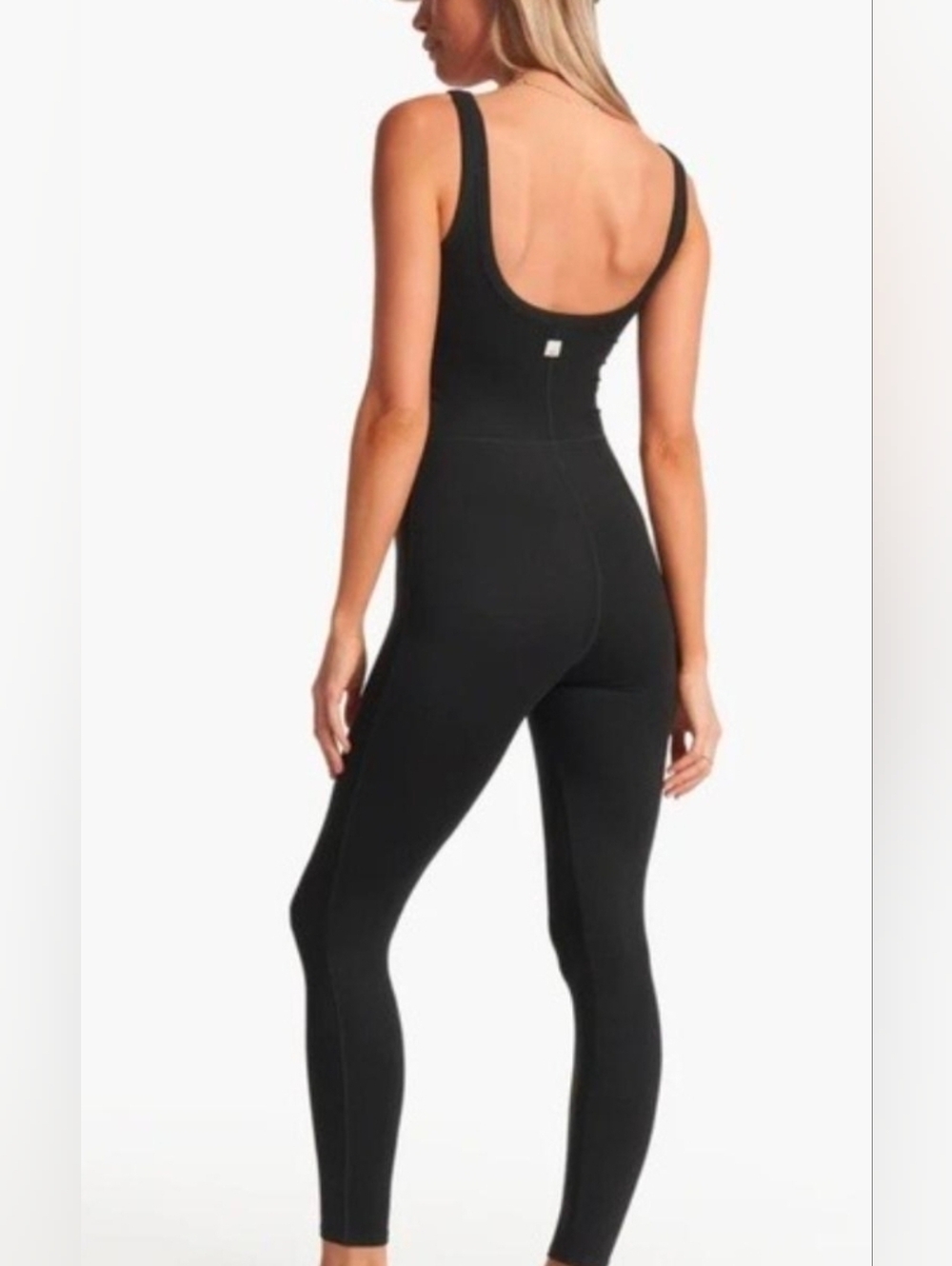 Vuori Halo Essential Jumpsuit Black XS Double Knit Lounge One Piece NWOT - Picture 3 of 9